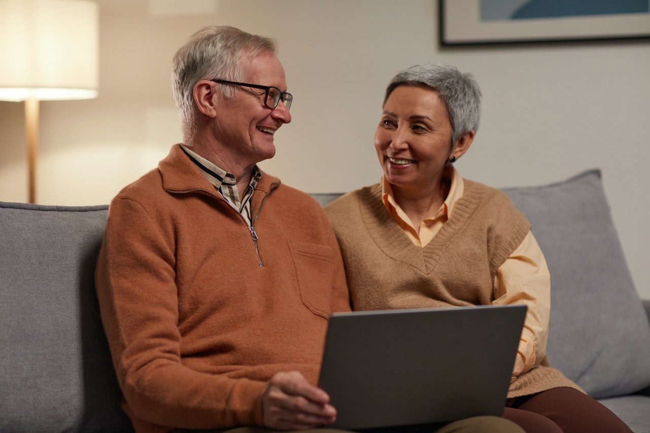 old couple sharing a smile